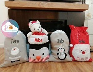 Personalised Christmas Santa Sack Presents Gifts Embroidered Luxury Extra Large  - Picture 1 of 1