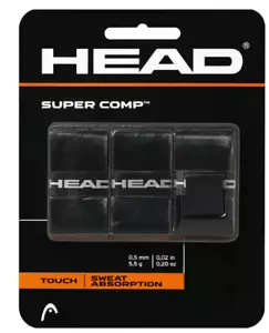 HEAD Super Comp Racchetta Overgrip - Confezione da 3 con Nastro, Colore Nero - Foto 1 di 5