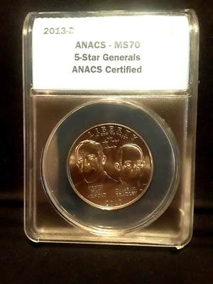 Perfect MS70 2013D 5-Star Generals 50 cent Commemorative  ( $225 value ) - Image 1 of 2