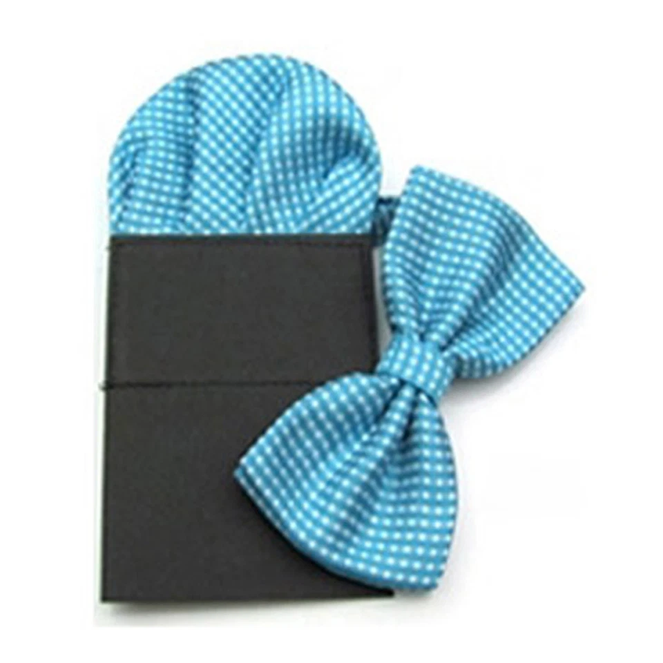 Hombres Blanco Lunares Boda Fiesta Pajarita Pajarita Bolsillo Cuadrado Pañuelo Conjunto Foto 1 de 1