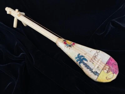 Instrumento de madera artesanal vintage marroquí Lotar auténtica música decorativa Foto 1 de 4