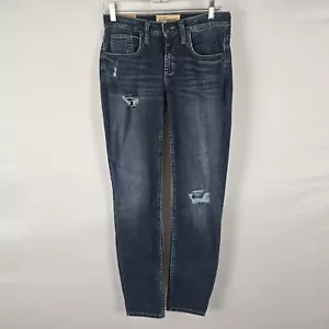 Jeans argento donna 4/29 blu lavaggio scuro curvy fidanzato invecchiato nuovo con etichetta - Foto 1 di 18