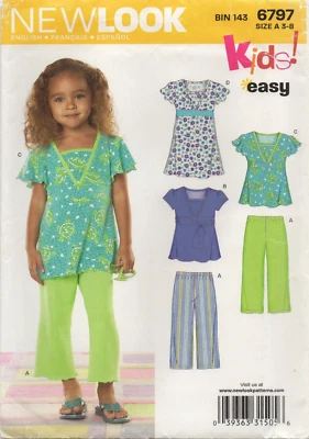 New Look Sewing Pattern 6797 EASY Knit Dress Tunic Top Trousers Size 3 to 8 New - Image 1 of 4