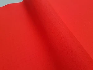 HI VISIBILITY FLOURESCENT RED - HEAVYWEIGHT & WATERPROOF FABRIC - 150cm/60" wide - Picture 1 of 2