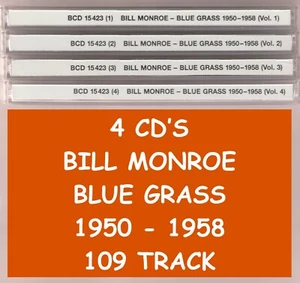 BILL MONROE - BLUEGRASS 19423-1999 - 4 CD`S - 109 TRACK - BCD 15423 -1-2-3-4 (# - Imagen 1 de 9