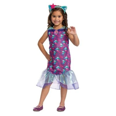 Gabby's Dollhouse MerCat Mermaid Dress Ears Headband Halloween Costume S M L - Image 1 of 4