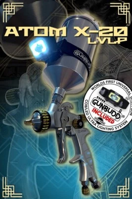 LVLP Atom X20 Professional Car Automotive Spray Gun Paint w/ FREE GUNBUDD Light! - Image 1 of 4