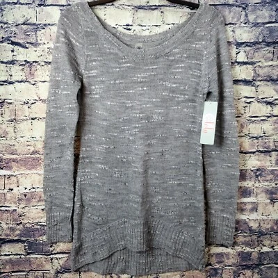 Suéter túnica manga larga tejido lana acrílico gris cuello barco talla M Lola By AFG Foto 1 de 4