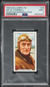 1936 Gallaher Sporting Personalities Sir. Malcolm Campbell #45 PSA 9 - Bild 1 von 2