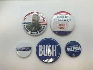 VINTAGE GEORGE W. BUSH 2004 ELECTION BUTTONS - SET OF 5 - B2-4 - Picture 1 of 2