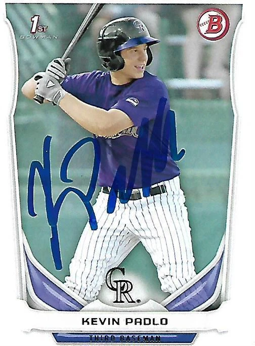 Kevin Padlo Colorado Rockies 2014 Bowman Rookie Signed Card - Image 1 of 1