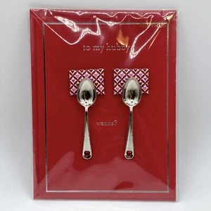 Papyrus Wanna Spoon? Hubby Husband Valentine's Day Greeting Card w/ 2.75" Spoons - Picture 1 of 3