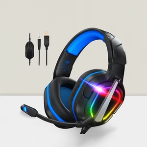 Gaming Headset with Mic for PS4/PS5/PC/Xbox One Noise Canceling RGB 3.5mm Jack - Picture 1 of 5