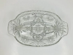 Plato de caramelo dividido de vidrio transparente con patrón de ancla estrella de David de colección 10"x 6" - Imagen 1 de 6