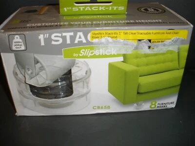 Slipstick CB658 Stack-Its Juego de elevadores de cama/elevadores de muebles ajustables de 1 pulgada (T75 Foto 1 de 3