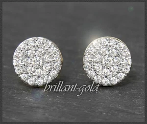 Pendientes de diamantes con brillantes de 0,25 quilates, oro amarillo de 10 quilates (10 quilates), oro blanco - Imagen 1 de 12