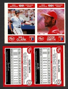 1991 Post Cereal (Kanada) Giants Will Clark & Cards Ozzie Production Proof Pr - Bild 1 von 2