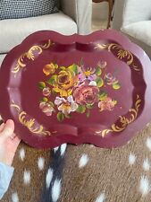 handpainted tole tray
