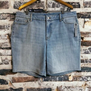 Talbots Girlfriend Denim Jean Shorts Womens Petite Plus Size 16 NEW - Picture 1 of 11