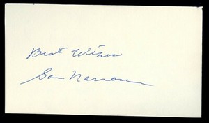 Sam Narron d.1996 signed autograph auto 3x5 index card Baseball Player 4018