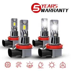 H11+H11 LED Headlight For Can-Am Defender HD5 HD8 HD10 Combo Bulbs Light Kit 4x - Foto 1 di 11