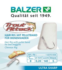 Balzer Bienenmadenrig Pelletband 0.20 Gr.8 140cm 5 Stück