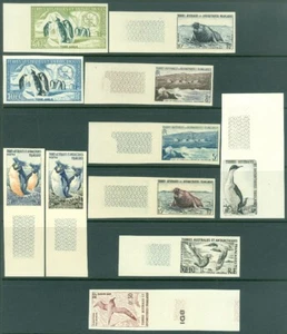EDW1949SELL : F.S.A.T. 1956-59 Sc #2-7, 12-14, C1-2 All Imperf Cplt sets VF MNH. - Afbeelding 1 van 2