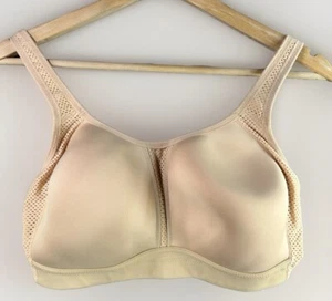 Wacoal Sports Bra 34DDD Wireless Beige Mesh Sides Adjustable Padding - Picture 1 of 7