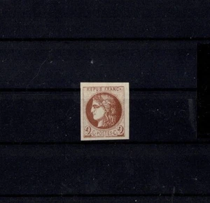 FRANCE YVERT 40A SCOTT 39c " CERES BORDEAUX 2c CHOCOLATE " MH F- VF SIGNED J504 - Picture 1 of 2