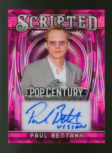 2025 Leaf Metal Pop Century Paul Bettany 1/1 Scripted Auto "Vision" Crystal Pink - Picture 1 of 2