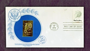 1978 Carl Sandburg FDC w/ 14K Gold Replica Stamp – Calhoun Cachet – Scott #1731 - Picture 1 of 2