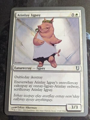MTG Atinlay Igpay Unhinged Regular Uncommon Lightly Played LP - Image 1 of 4