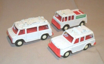Vintage Tootsie Toy Rescue Vehicles_Lot of 3 Toy Cars_Made in USA - Image 1 of 4