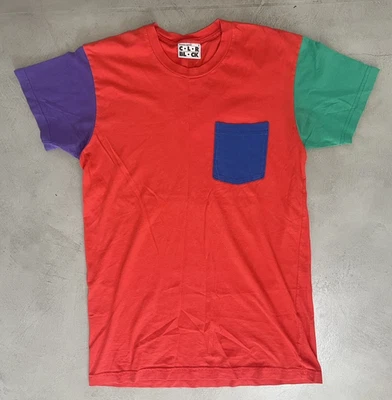 American Apparel Colorblock T-Shirt Multicolor Made in USA Vintage Size S - Image 1 of 4