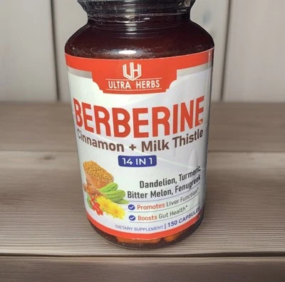 ULTRA HERBS Berberina Premium 12.200MG com Canela, Cardo de Leite *Feito nos EUA... - Imagem 1 de 4