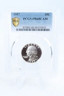1957-P PCGS PR68CAM Washington Quarter Proof 25C - Image 1 of 2