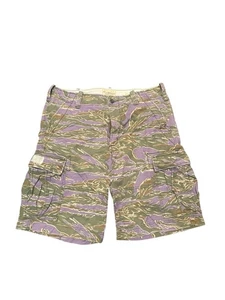 Pantalones Cortos Ralph Lauren Denim & Supply Carga Camuflados Tigre Rayas Púrpura Y2K Sueltos 36 - Imagen 1 de 18