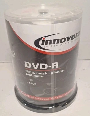 Innovera DVD+R Discs 4.7GB 16x 100 Pack IVR-46890 New Sealed  - Image 1 of 4