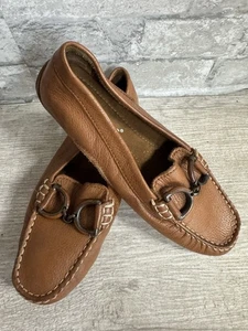 New Hush Puppies Cora Orange Leather Moccasin Flat Loafers Women’s Size 11 - Picture 1 of 10