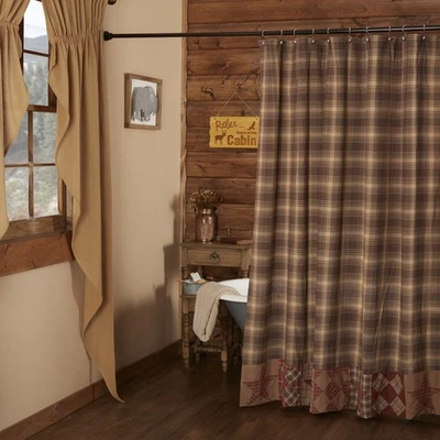 Cortina de Ducha Dawson Star Rústica 72x72 Retazos Algodón Baño Decoración VHC Marcas Foto 1 de 4