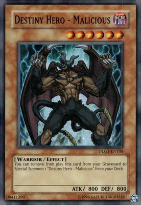 Yu-Gi-Oh! Destiny HERO - Malicious Unlimited DLG1-EN108 Super Rare NM/LP x1 - Image 1 of 2