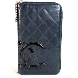 CHANEL A26710 Cambon Line CC CC Mark Travel Case Logo Zip Around Long Wallet - Picture 1 of 16