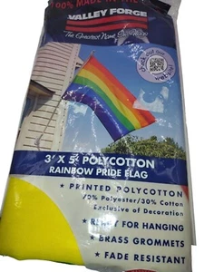 NUEVO Rainbow Pride Bandera Latón Ojales Polycotton Valley Forge 3'x5' Desvanecimiento Resistente - Imagen 1 de 5