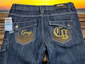 Coogi Jeans dunkle Waschung goldene Akzente Damengröße 5/6 neu mit Etikett Schrittlänge 33” - Bild 1 von 15