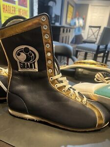 Grant Custom Blue And Gold Boxing Shoes Size 11 1/2 11.5 Brand New