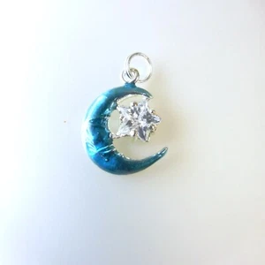 Jezlaine Sterling Silver Enameled Blue Moon Charm - Picture 1 of 4