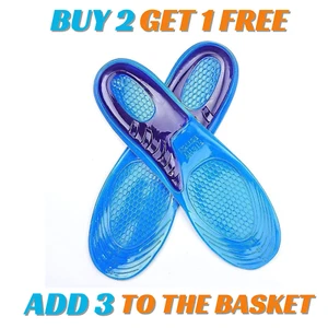 Gel Insoles Pain Relief Arch Support Shoe Inserts Orthotic Plantar Fasciitis - Picture 1 of 12