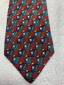 CLASS CLUB BOYS TIE RED BLUE GREEN GOLD FOOTBALL HELMETS 3.25 X 53 - Picture 1 of 4