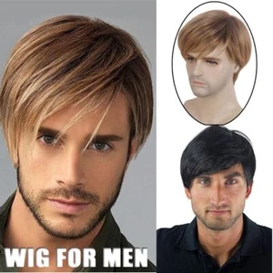 Men Wigs Synthetic Hair Cosplay Party Full Wig Short Straight Wig For Men Use - Picture 1 of 13