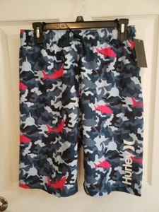 Hurley Valerian Blue Print Lined Swim Shorts/Trunks (Knee Length) Boys XL - NWT - Picture 1 of 4